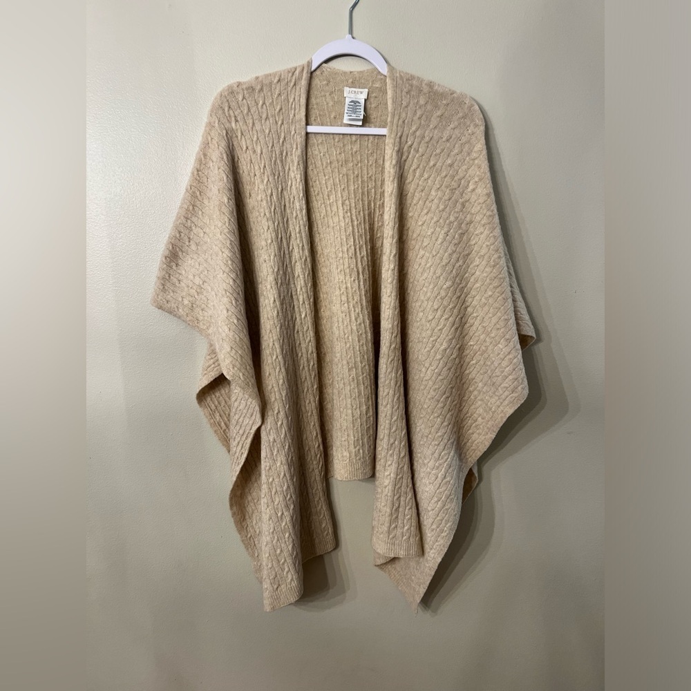 Cozy Beige Knit Women's Poncho style sweater